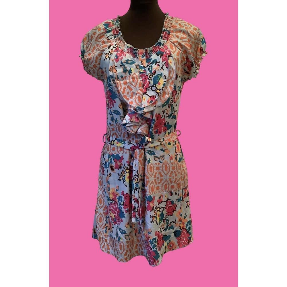 Milliore Romantic Floral Dress Cute Summer Dress Sz S